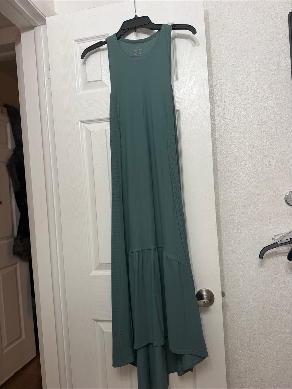 Sweaty Betty Sleeveless Teal high-Low Maxi active wear Dress